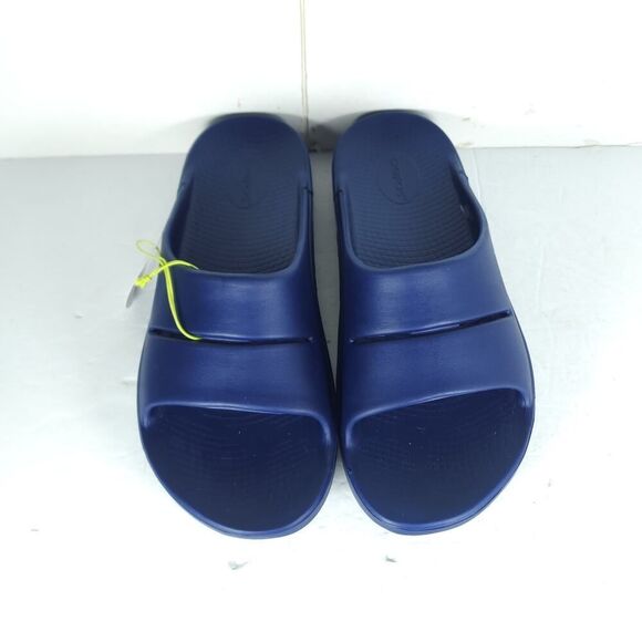 Oofos Men\'s OOahh US12 Navy Blue Beach Walking Recovery Slide Sandals NWT main image 11